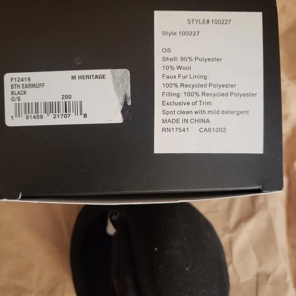 Cole Haan Black Foldable Behind The Head Ear Warmers
